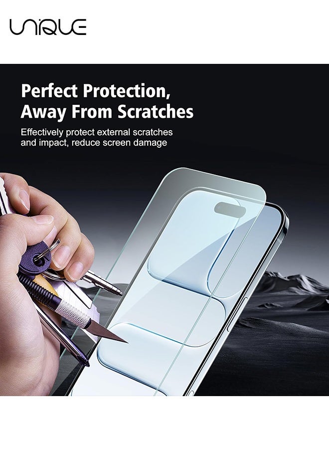 يونيك واقي شاشة 6 في 1 لهاتف iPhone 17 Air مع واقي عدسة الكاميرا، تغطية كاملة، صلابة 9H، خالٍ من الفقاعات - Image 3