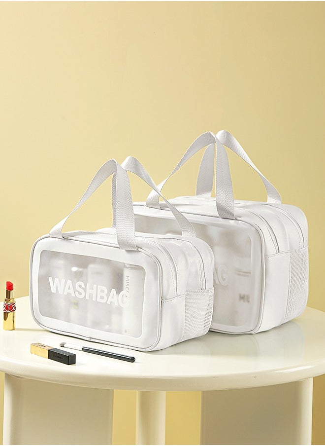 Translucent Waterproof Makeup Cosmetic Bag Travel Organizer for Accessories, Portable PVC Wash Bag Travel Business Vacation Bathroom Organizer（White-L) - pzsku/Z5D3BB6136E2983DAB7FDZ/45/_/1734075627/866b3360-07e1-4885-b2c8-f134e53d0f8f