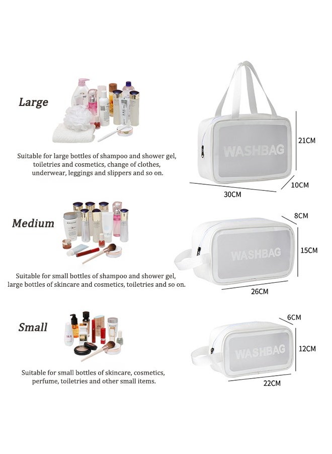Translucent Waterproof Makeup Cosmetic Bag Travel Organizer for Accessories, Portable PVC Wash Bag Travel Business Vacation Bathroom Organizer（White-L) - pzsku/Z5D3BB6136E2983DAB7FDZ/45/_/1734075629/dc7716a5-8993-4563-b15c-6846ab6d3366