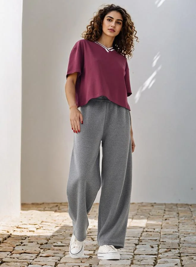 Lee Cooper Lee Cooper Typographic Print V-neck Cotton T-shirt