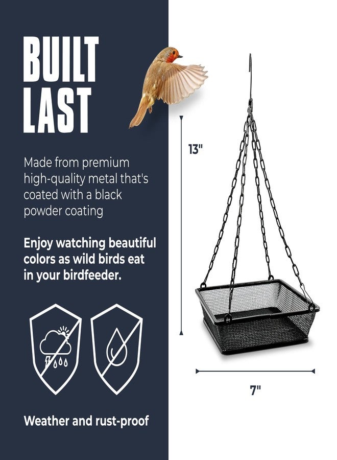 Monarch Abode Black Hanging Bird Feeder Mesh Seed Tray - Image 2