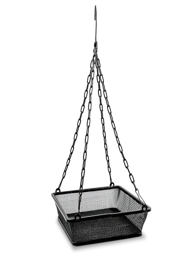 Monarch Abode Black Hanging Bird Feeder Mesh Seed Tray - Image 1