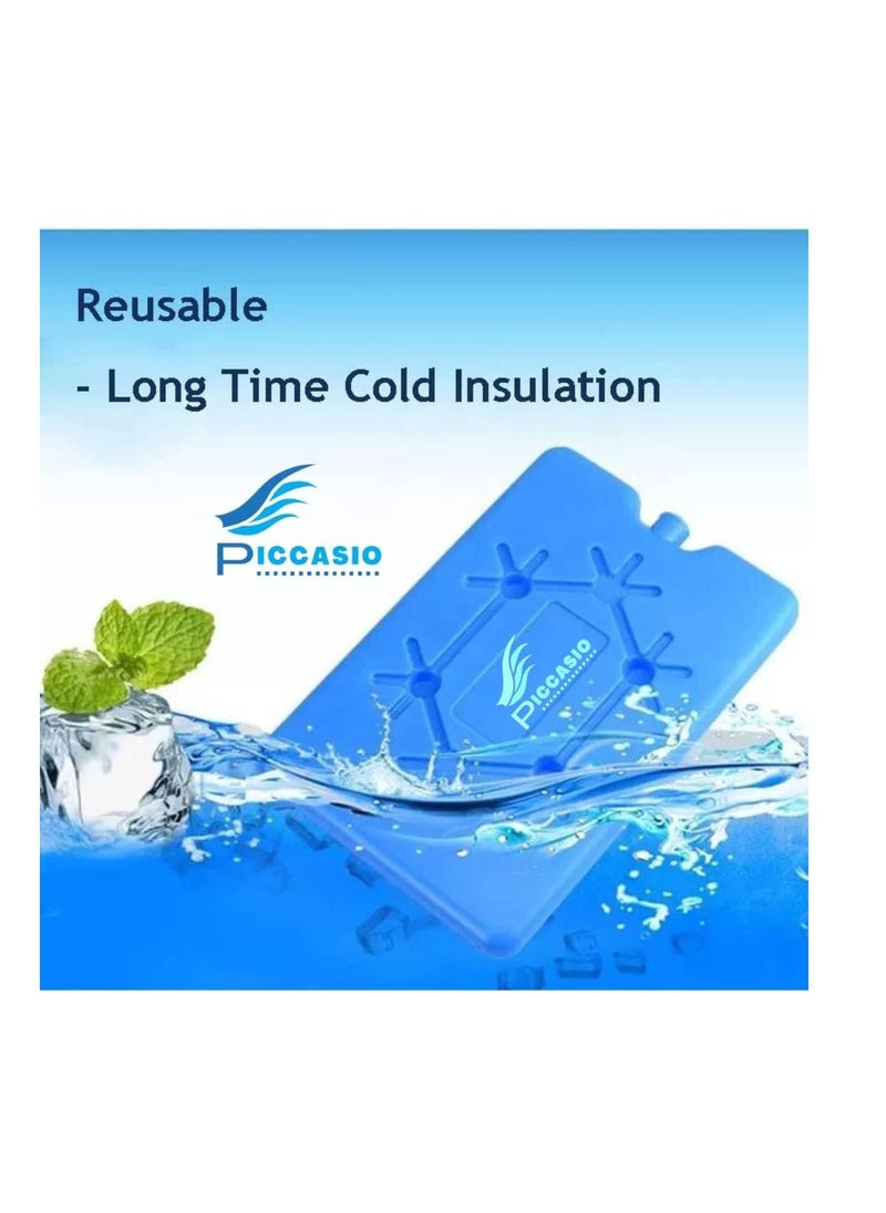 Piccasio - PICCASIO 6 Ice Pack, Reusable Thin Can Be Placed in Lunch Box, Cooler, Freezer to Keep Cold. Suitable For Cooler Bag For Work, School, Or Picnics. Long Lasting Can Be Used Breastmilk Bags Cold. - Image 1