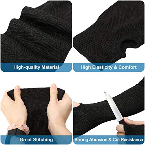 Geyoga Arm Protection Sleeves Level 5 Cut 2 Pairs Heat Resistant Sleeves Protectors for Thin Skin Bruising Men Women(Gray, Black,X-Large) - Image 4