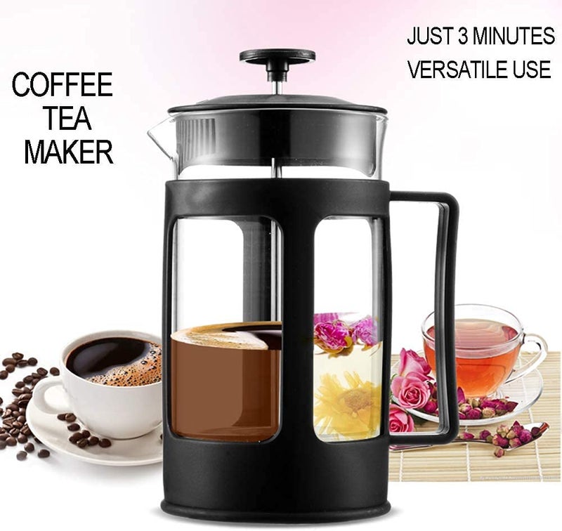 MIBRU French Press Coffee Pot with Borosilicate Glass Cup 300ml 1-2 Cup Fresh Press Black MIBRU COFF - Image 3