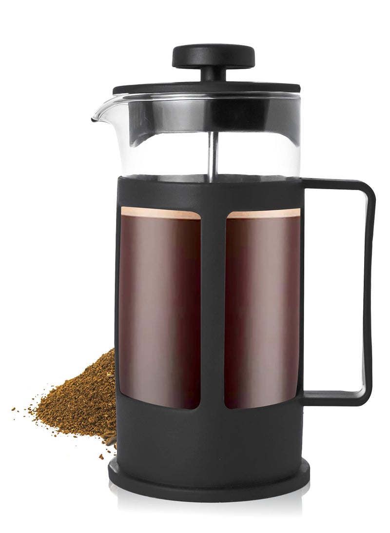 MIBRU French Press Coffee Pot with Borosilicate Glass Cup 300ml 1-2 Cup Fresh Press Black MIBRU COFF - Image 1