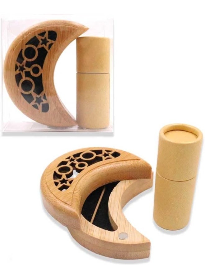 Bakhoor BoSidin – Mini Incense Gift Set Moon Design Wooden Burner for Ramadan Gifts 2pcs– A26S - Image 1
