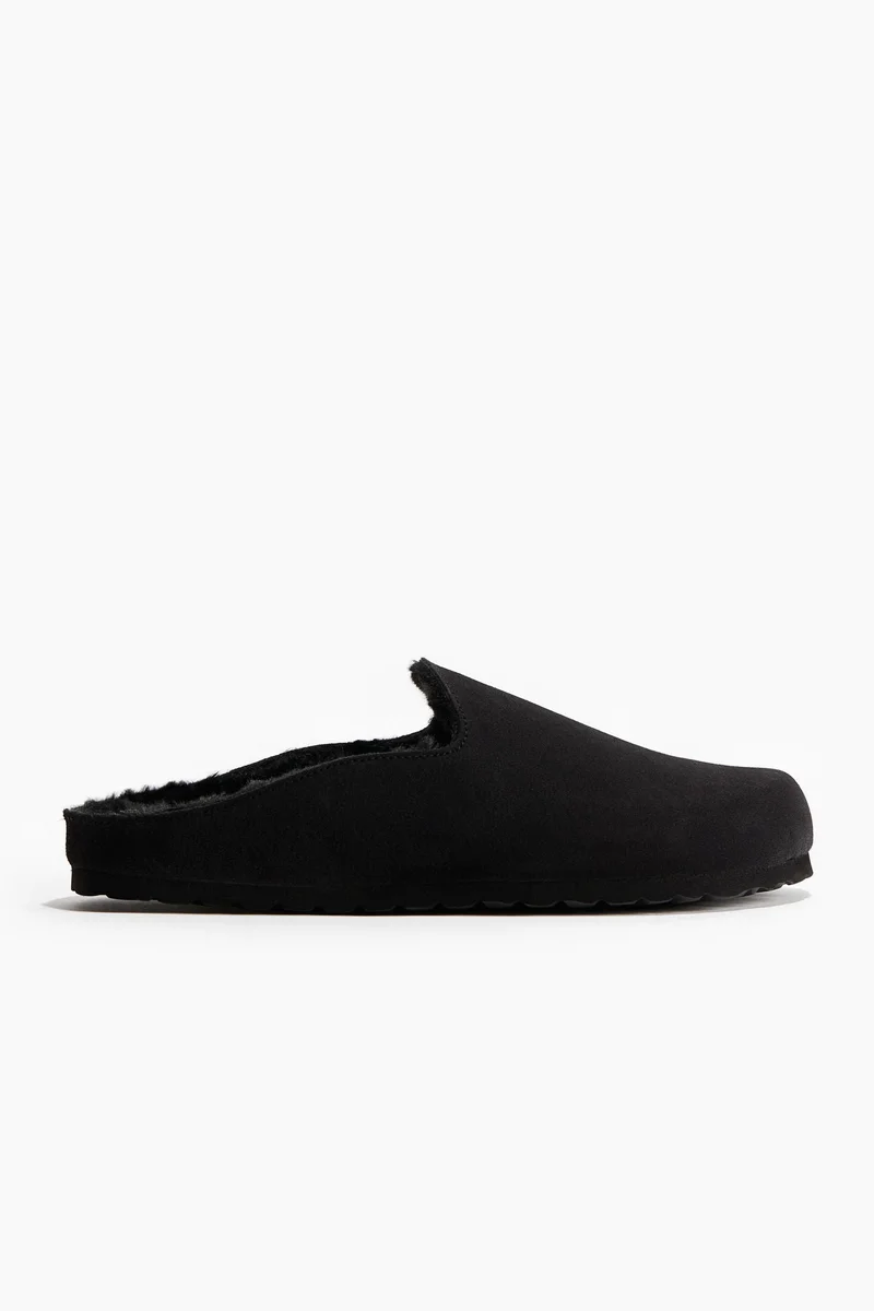 H&M Teddy-lined suede mules