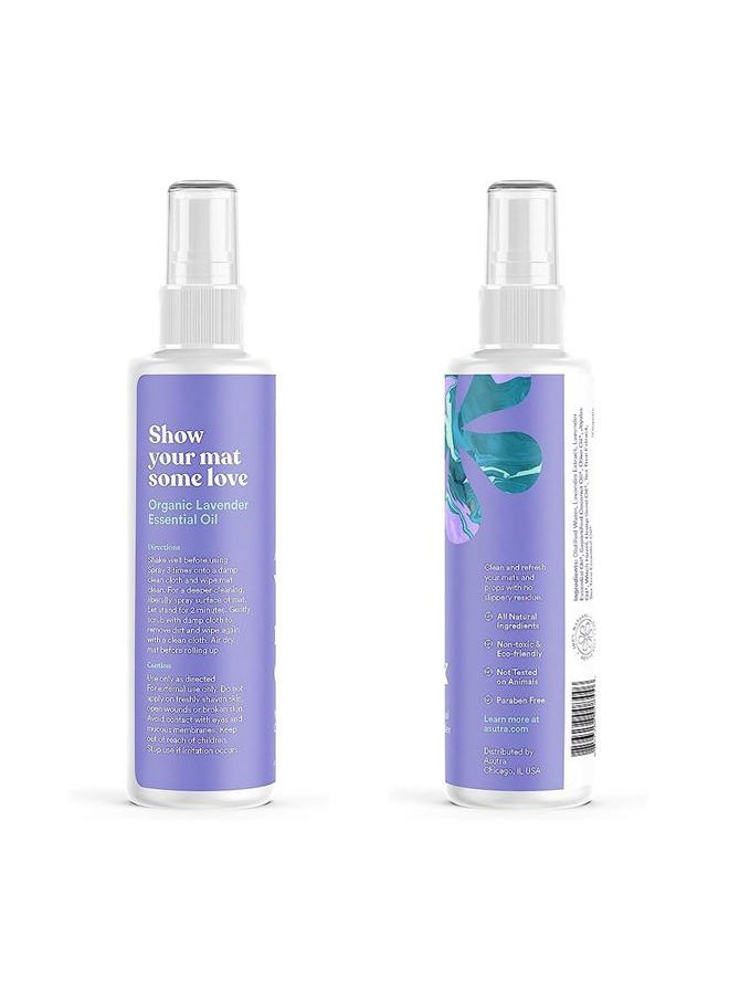 Asutra - Yoga Mat Cleaner Spray (Peaceful Lavender), 4 fl oz - No Slippery Residue, Organic Essential Oils, Deep-Cleansing for Fitness Gear & Gym Equipment, Microfiber Towel Included - Image 1
