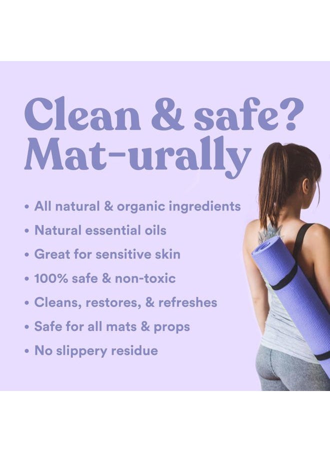Asutra - Yoga Mat Cleaner Spray (Peaceful Lavender), 4 fl oz - No Slippery Residue, Organic Essential Oils, Deep-Cleansing for Fitness Gear & Gym Equipment, Microfiber Towel Included - Image 1