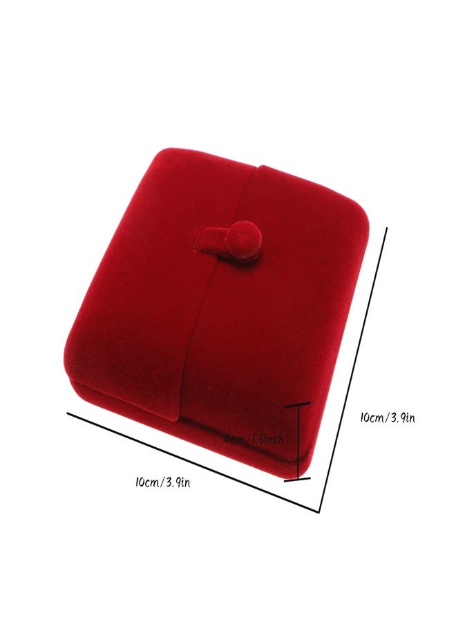 Create idea Velvet Bangle Case Double Open Bracelet Box Jewelry Gift Organiser Square Display Holder for Proposal Engagement Wedding Jewelry Gift 10x10x4cm Red - Image 4