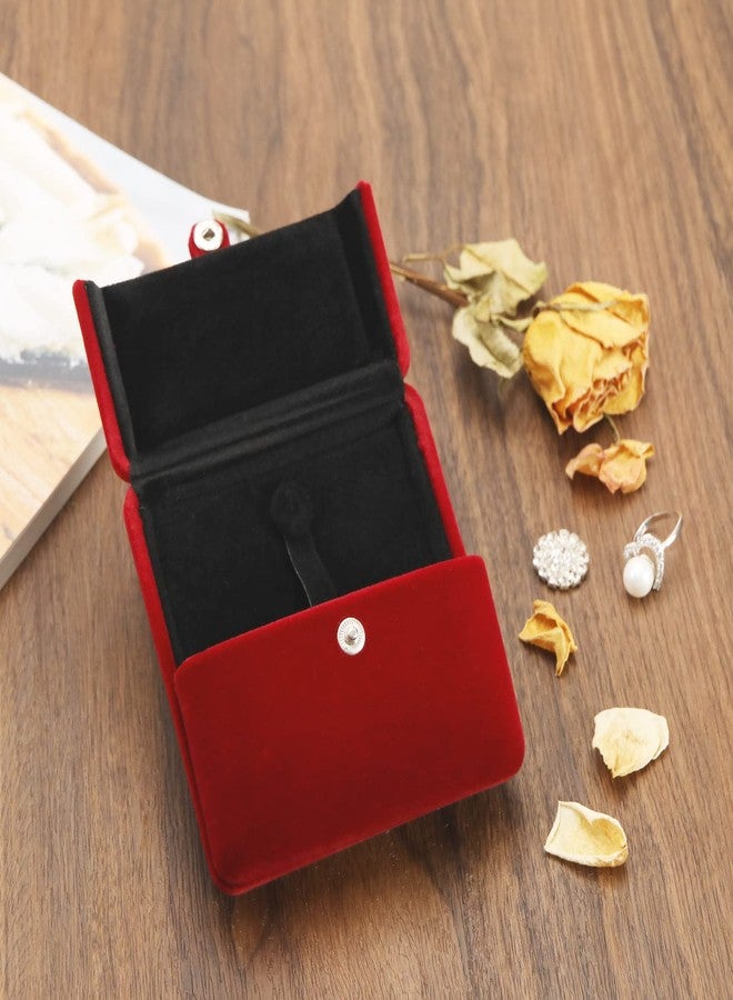 Create idea Velvet Bangle Case Double Open Bracelet Box Jewelry Gift Organiser Square Display Holder for Proposal Engagement Wedding Jewelry Gift 10x10x4cm Red - Image 5