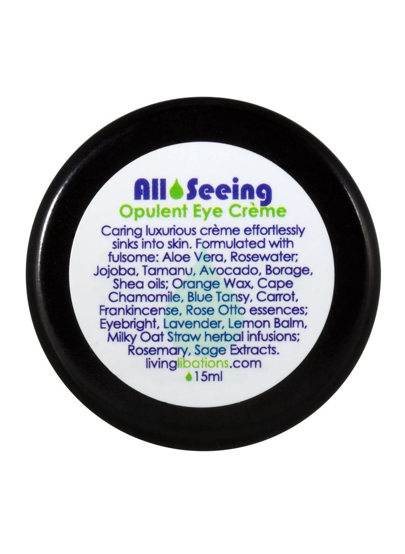 Living Libations LIVING LIBATIONS  Organic All Seeing Opulent Eye Crme  Natural Wildcrafted Vegan Clean Beauty 05 fl oz  15 mL 