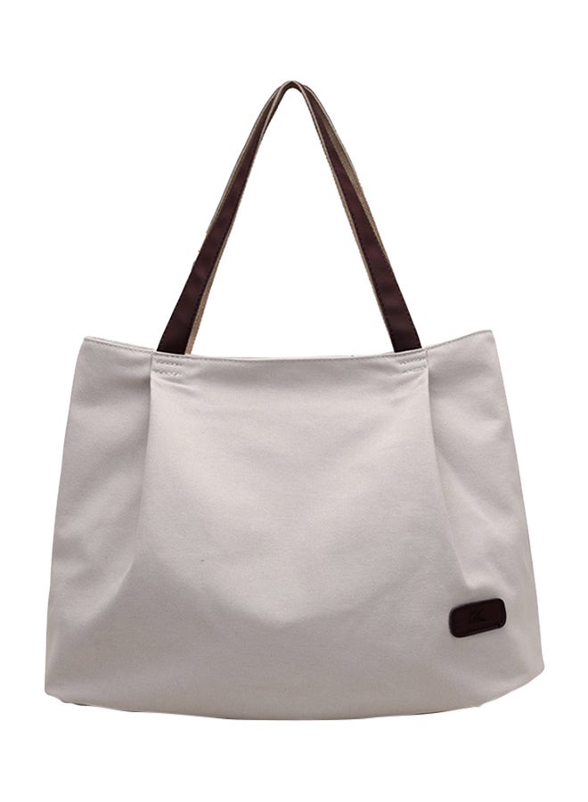 NIBEMINENT Stitched Detailed Shopper/Tote White - Image 1