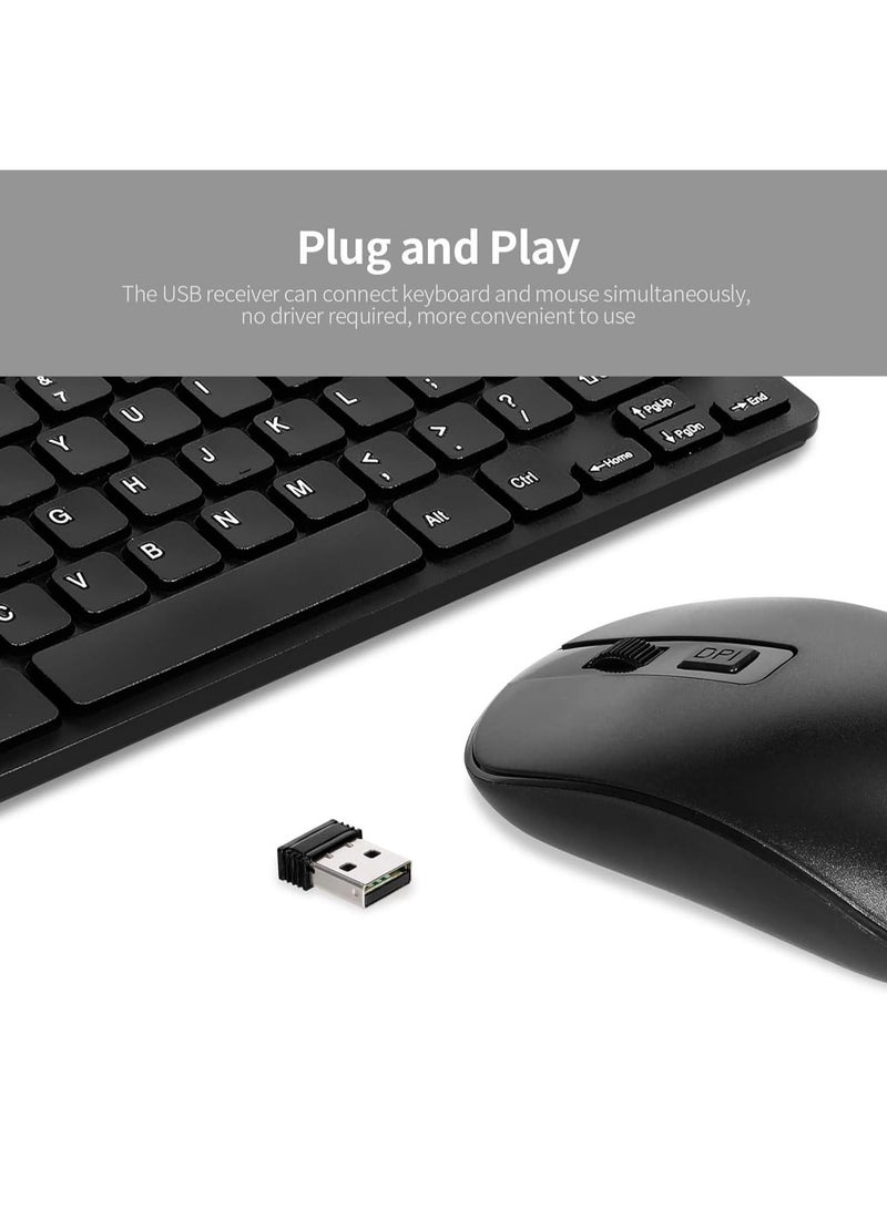 FV-km901 78 Keys 2.4G Portable Wireless Keyboard and Mouse Combo Mini Ergonomic Design for Office  - Image 2