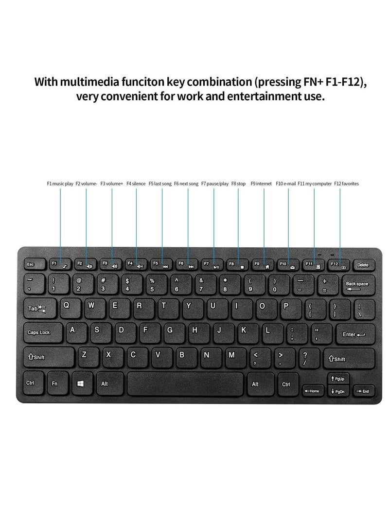FV-km901 78 Keys 2.4G Portable Wireless Keyboard and Mouse Combo Mini Ergonomic Design for Office  - Image 4