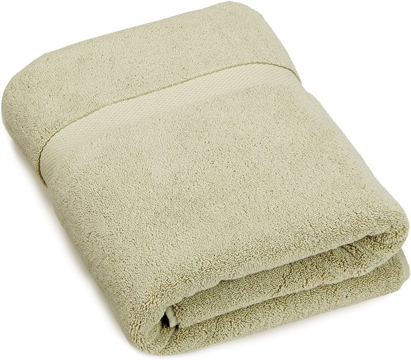 TIQH® Organic Zero Twist Cotton 600 GSM Highly Absorbent & Quick Dry Soft Bath Towel - Pack of 1 (Beige) - Image 1