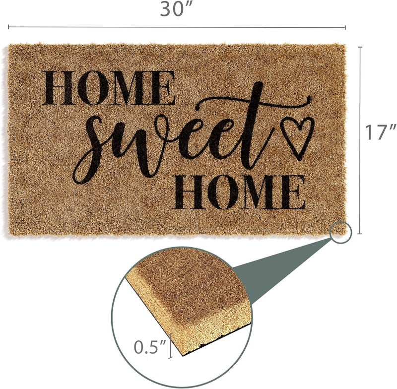 BARNYARD DESIGNS No Shedding, Non-Slip, 30x17 Brown 'Home Sweet Home' Doormat With Heavy Duty Backing for Outdoors and Indoors, Large Front Door Entrance, Easy to Clean - Image 3