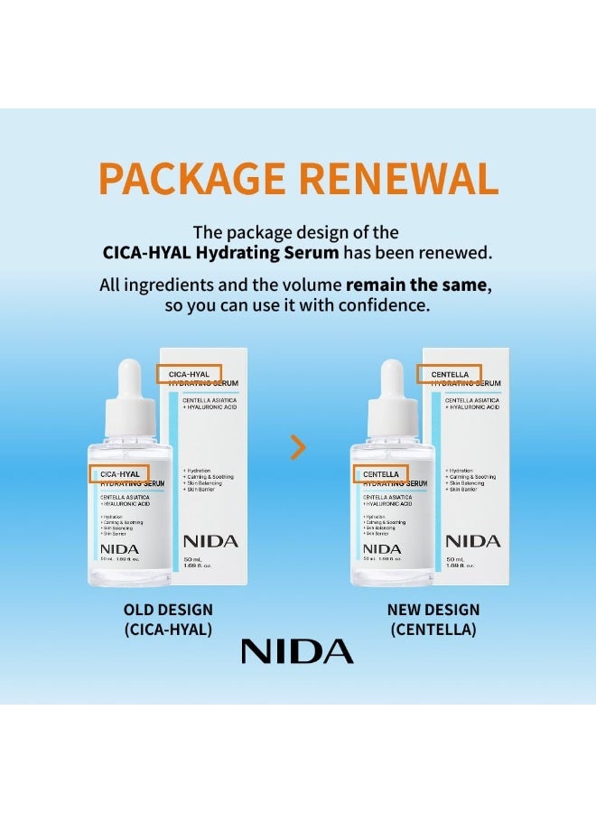 NIDA Centella Hydrating Serum | Centella Asiatica, Hyaluronic Acid | Hydration, Calming & Soothing, Skin Balancing, Skin Barrier | 1.69 fl. oz., 50ml - Image 5