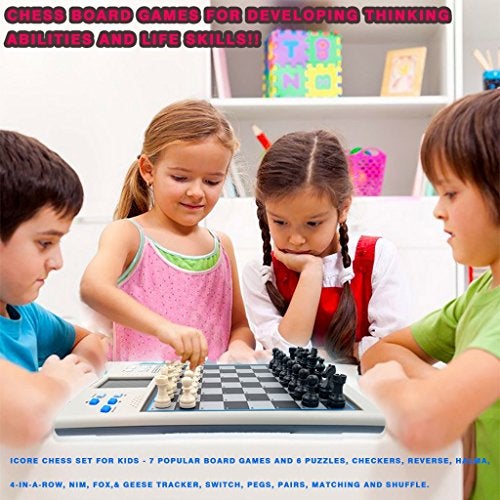 iCore Electronic Chess Set, Talking Chess Master Pro, 30 Skill Levels and 14 Brain Games, 1 or 2-Player Modes for All Ages - Image 3