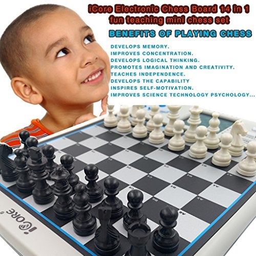 iCore Electronic Chess Set, Talking Chess Master Pro, 30 Skill Levels and 14 Brain Games, 1 or 2-Player Modes for All Ages - Image 2