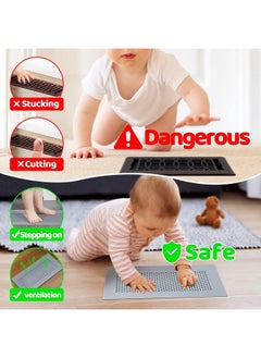 Orzbow Baby Proofing Soft Silicone Vent Cover For Home Wall/Ceiling/Floor Registerchild Proof Floor Air Vent Deflector Covercatches Debris Hair & Prevents Creepy Crawlieseasy Install (Grey)  - Image 3