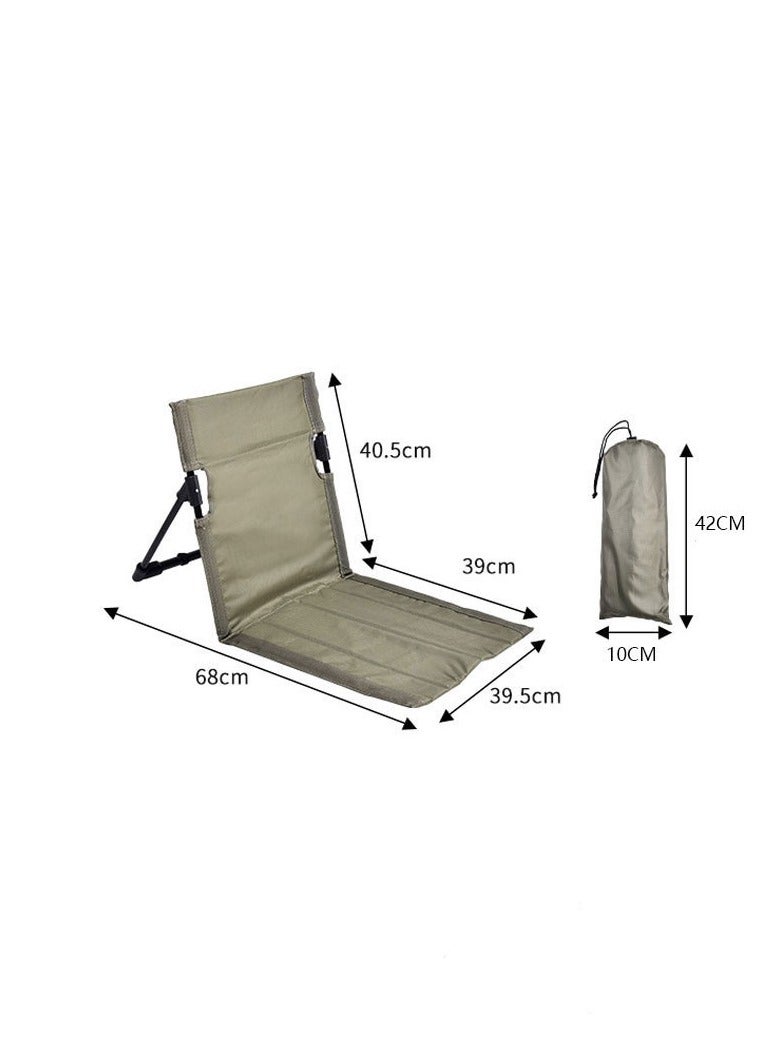 Outdoor folding beach garden deck chair portable folding chair floor mat lawn chair army green + aluminum - Image 2