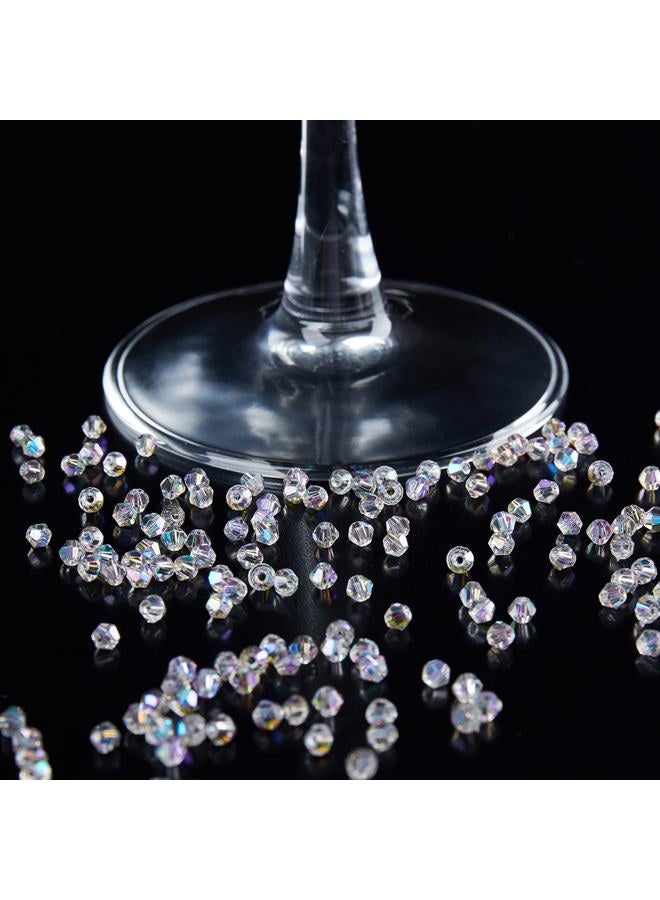 Laopottbeads 1200PCS 3mm Bicone Crystal Glass Beads for Jewelry Making, Sparkling Mini Beads for Suncatchers, DIY Bracelets & Craft Projects (AB Phantom Purple) - Image 3