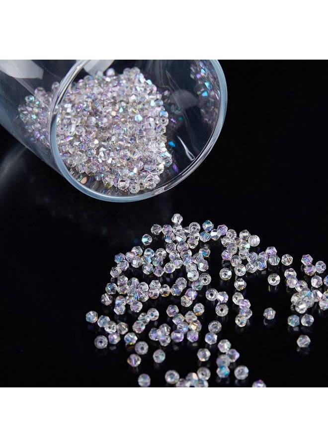 Laopottbeads 1200PCS 3mm Bicone Crystal Glass Beads for Jewelry Making, Sparkling Mini Beads for Suncatchers, DIY Bracelets & Craft Projects (AB Phantom Purple) - Image 4