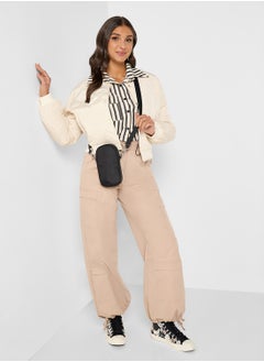 Ginger Diamond Pattern Quilted Zip Up Bomber Jacket  - Image 4