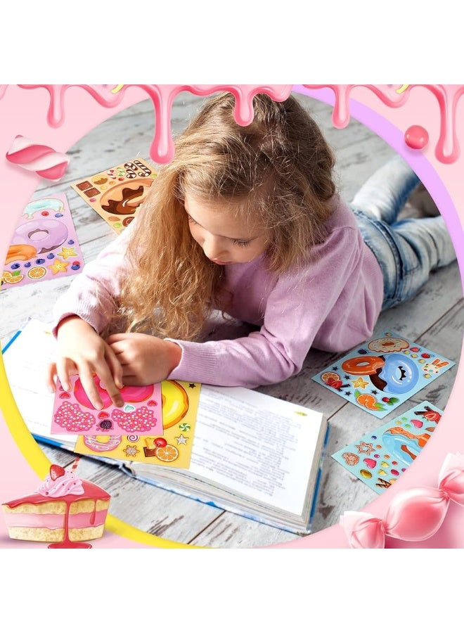 Geyee 36 Sheets Donut Stickers Make a Face for Kids Your Own Dessert Mix Match Themed Decoration Treats Birthday Games Coloring Book Party - Image 5
