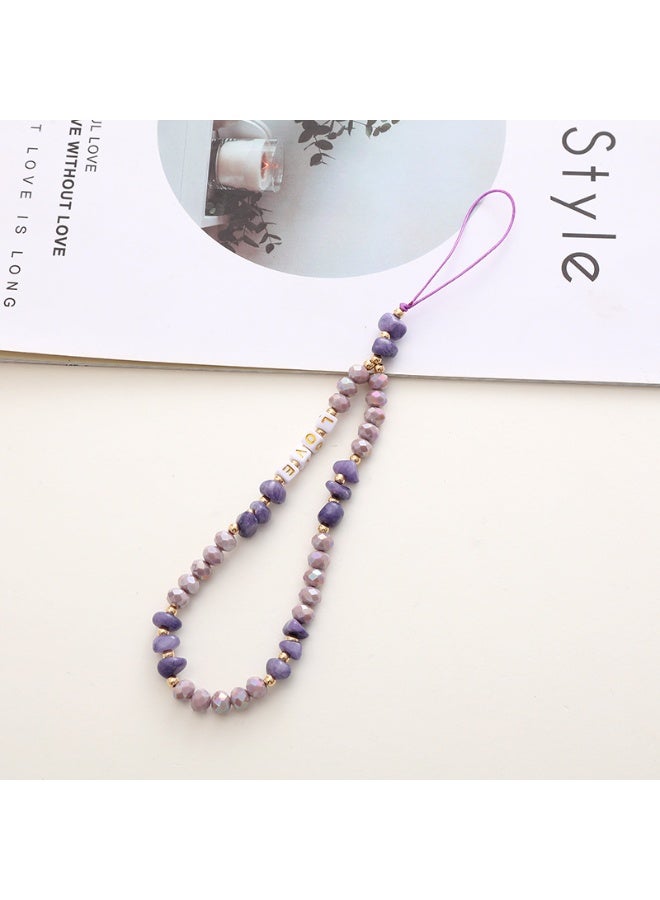 NIBEMINENT Phone Charm/ Chain Strap for Women Girls, Crystal Stone Cell Phone Case Lanyard Wrist Strap - Image 1