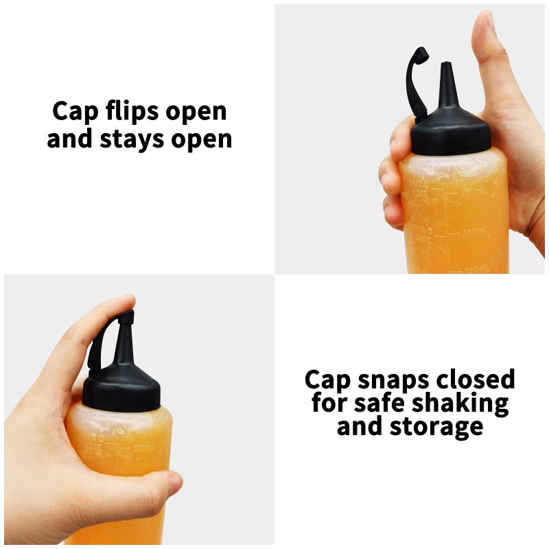Jutoe 3Pack Plastic Squeeze Bottles 12 Oz Plastic Squeeze Squirt Condiment Bottles With Leak-Proof Cap Condiment Squeeze Bottle For Kitchen Use - Image 4