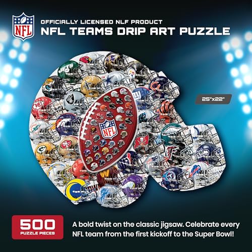MasterPieces 500-Piece NFL Drip Art Helmet Shaped Puzzle - Perfect for NFL Fanatics - 25"x22" - Image 3