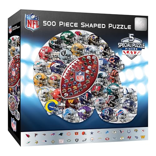 MasterPieces 500-Piece NFL Drip Art Helmet Shaped Puzzle - Perfect for NFL Fanatics - 25"x22" - Image 1
