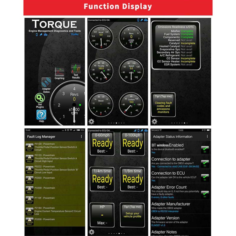Engine Diagnostics OBD-II Vehicle Scanner - Check Engine Data Logging Real Time Sensor Data for All 12V Gasoline Diesel Hybrid Electric Vehicles Since 1996 - Image 2