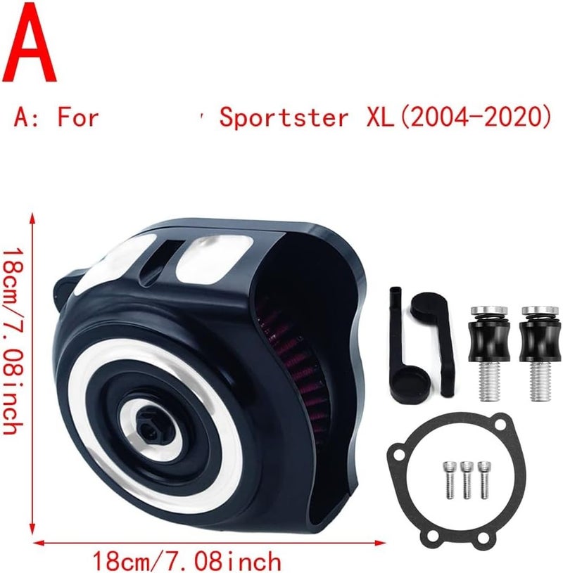 QASULER Motorcycle Vintage Air Cleaner Intake Kit - Image 2