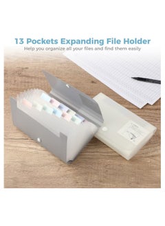 KASTWAVE 12 Pockets Expanding File Holder, 2Pcs A6 PP Accordion Coupon Organizers with Labels, Waterproof Expandable Receipt Storage Wallet for Home, Office, School, Pockets Receipt Organizer  - Image 3