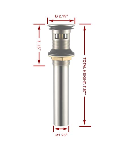 Purelux Bathroom Sink Drain Stopper Faucet Vanity Sink Pop Up Drain Assembly with Overflow, Chrome Finish - Image 2