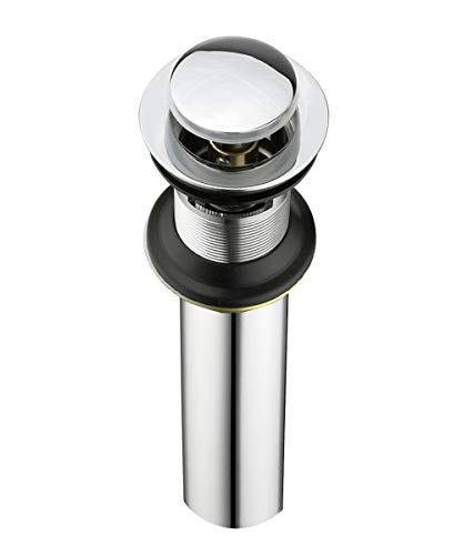 Purelux Bathroom Sink Drain Stopper Faucet Vanity Sink Pop Up Drain Assembly with Overflow, Chrome Finish - Image 5