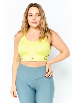 adidas By Stella McCartney Women Lightly Padded Outdoor Sports Bra, Yellow  - Image 1
