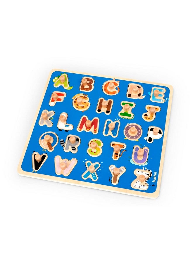 Battat Wooden ABC Peg Puzzle for Toddlers Educational Toys 2 Years + Critters - Image 1