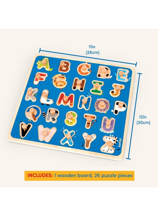 Battat Wooden ABC Peg Puzzle for Toddlers Educational Toys 2 Years + Critters - Image 4