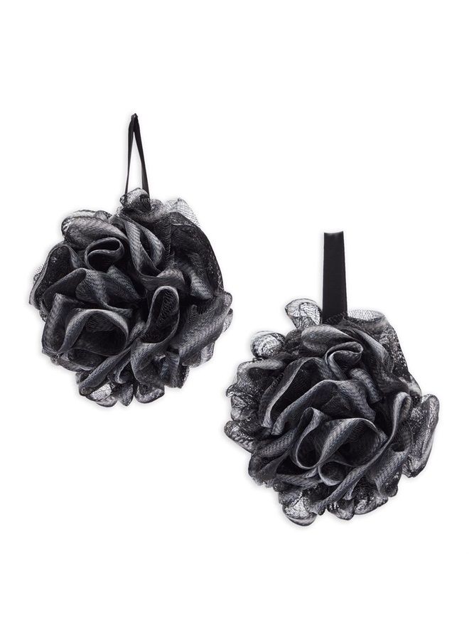 Okuna Outpost Loofah Bath Set with 1 Loofah on A Stick, 2 Sponge Poufs, and 1 Shower Hook - Image 3