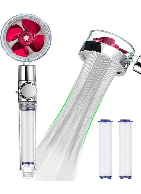 Turbocharged Handheld Shower Head, Propeller Driven Filter Shower Heads, High Pressure Water Saving and Durable,360 Degrees Rotating, Adjustable Water Volume, Easy Install