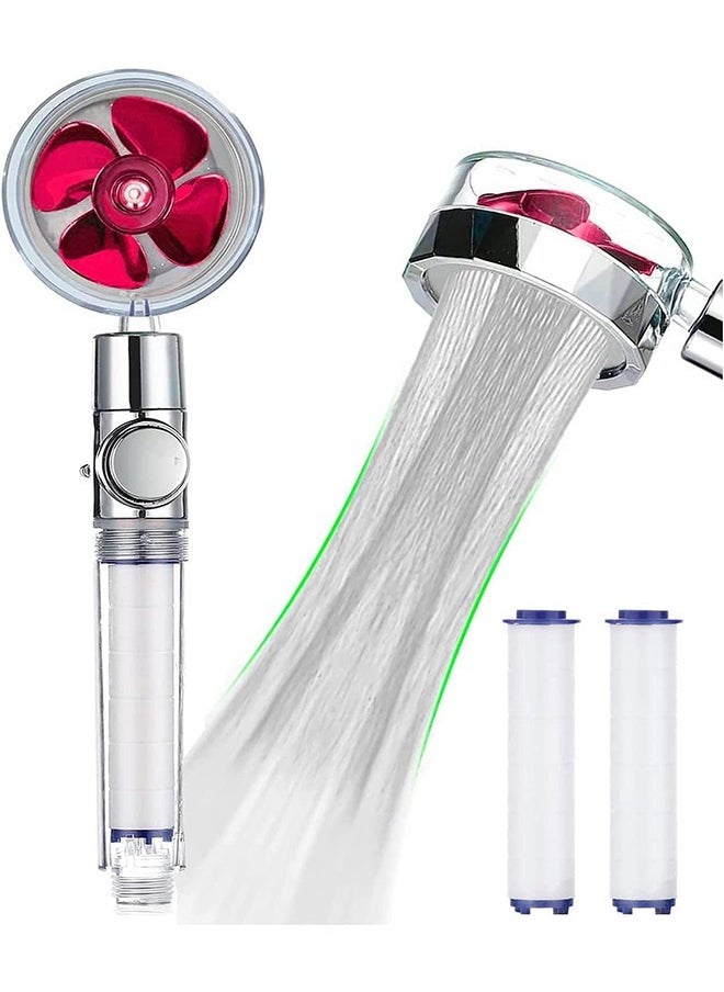 Turbocharged Handheld Shower Head, Propeller Driven Filter Shower Heads, High Pressure Water Saving and Durable,360 Degrees Rotating, Adjustable Water Volume, Easy Install