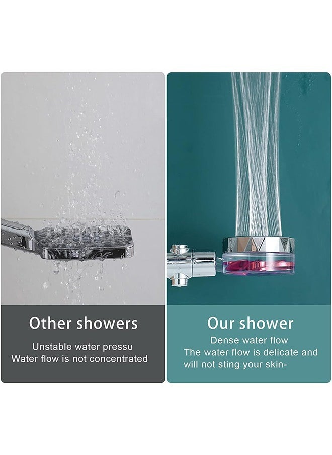 Turbocharged Handheld Shower Head, Propeller Driven Filter Shower Heads, High Pressure Water Saving and Durable,360 Degrees Rotating, Adjustable Water Volume, Easy Install