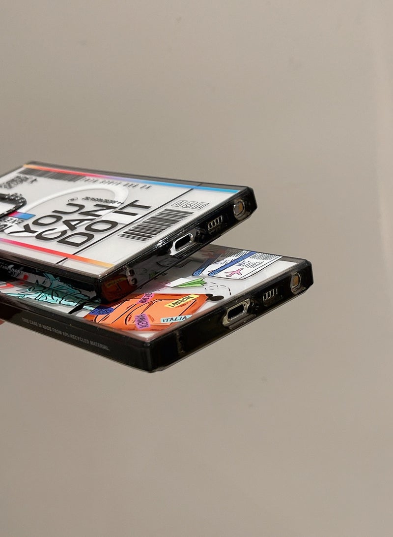 For Samsung Galaxy S22 Ultra Magnetic Phone Case Air Tickets Pattern Cover