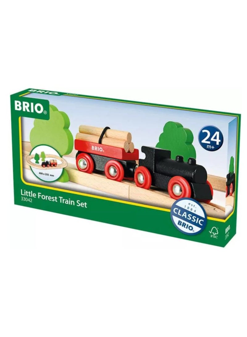BRIO Little Forest Train Set – 12‑Piece Starter Kit with Engine, Cargo Wagon, Logs, Trees & 10 Curved Tracks – Magnetic Wooden Railway Set for Ages 2+ | 33042-B - Image 1