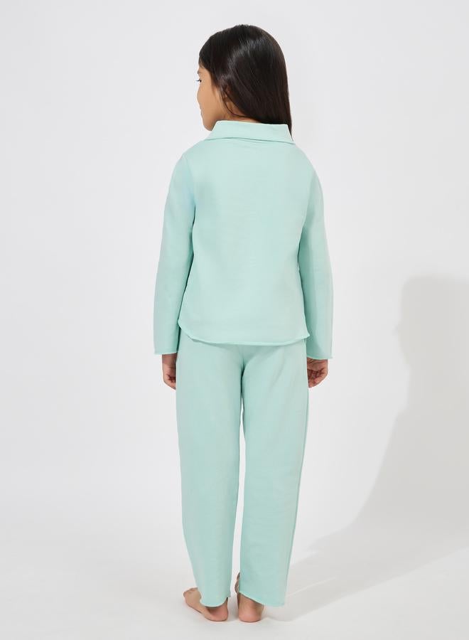 Styli Styli Collared Button Down Shirt and Pyjama Set  - Image 4